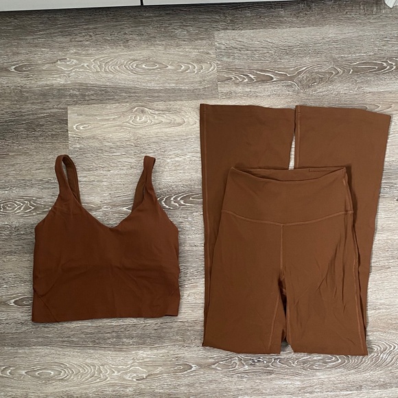 Lululemon Flared Leggings and Top Matching Set - Picture 1 of 8